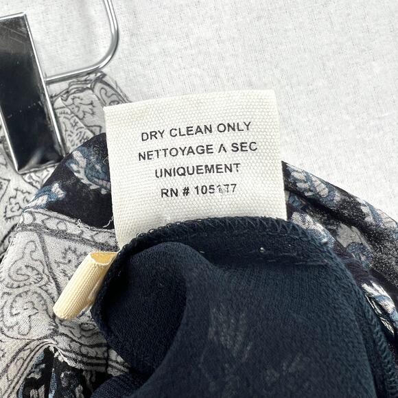 ULLA JOHNSON Remy Silk Print Mini Skirt Women 2 Navy Blue White Patchwork Flirty - Picture 13 of 16